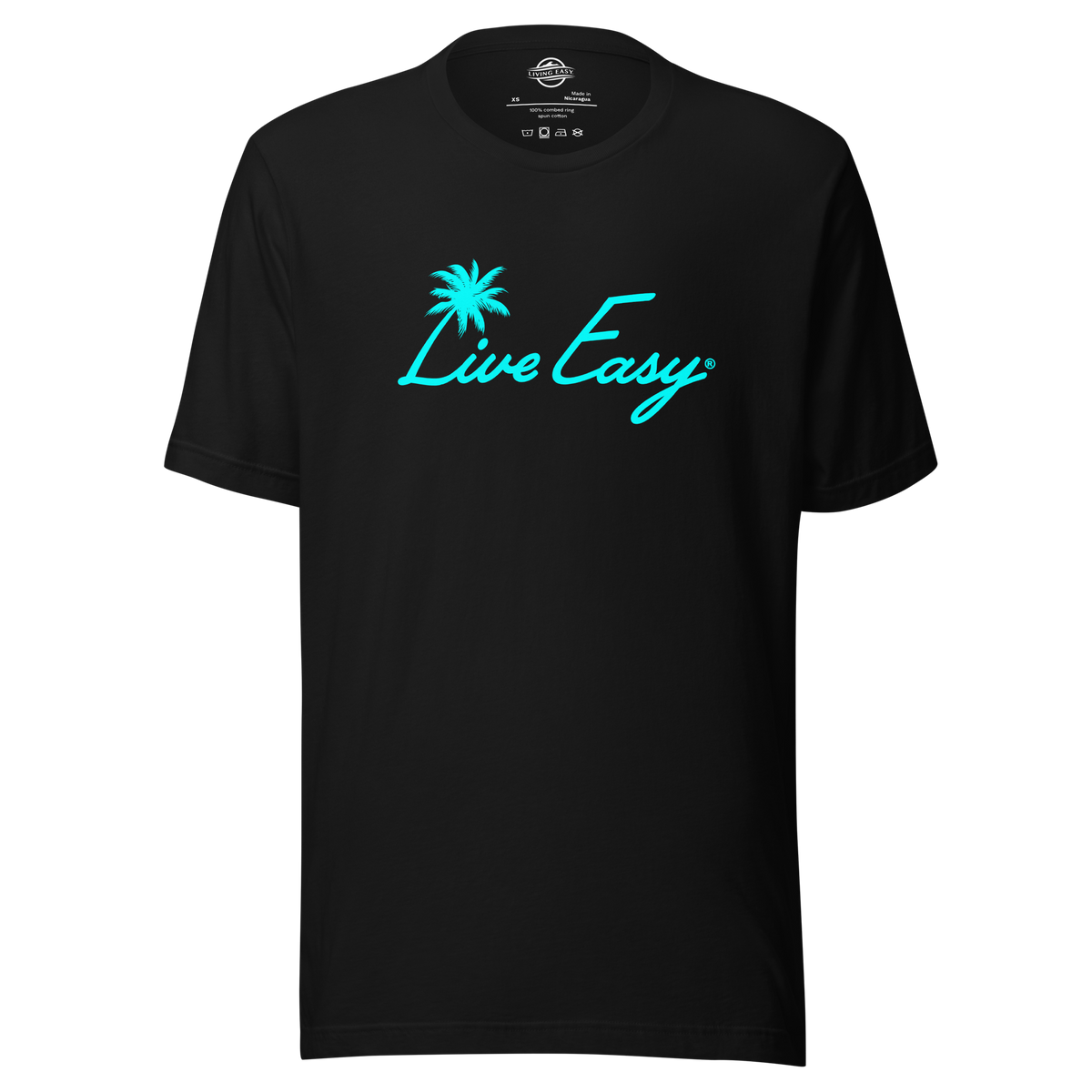 Live Easy® Black  Palm Tee