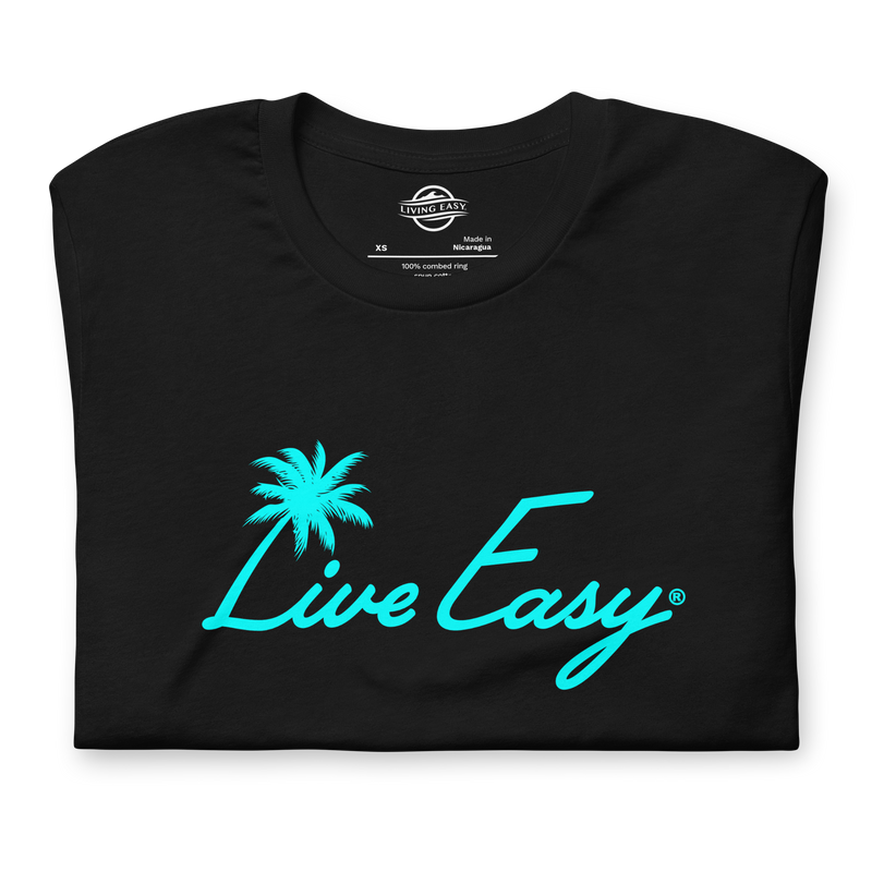 Live Easy® Black  Palm Tee