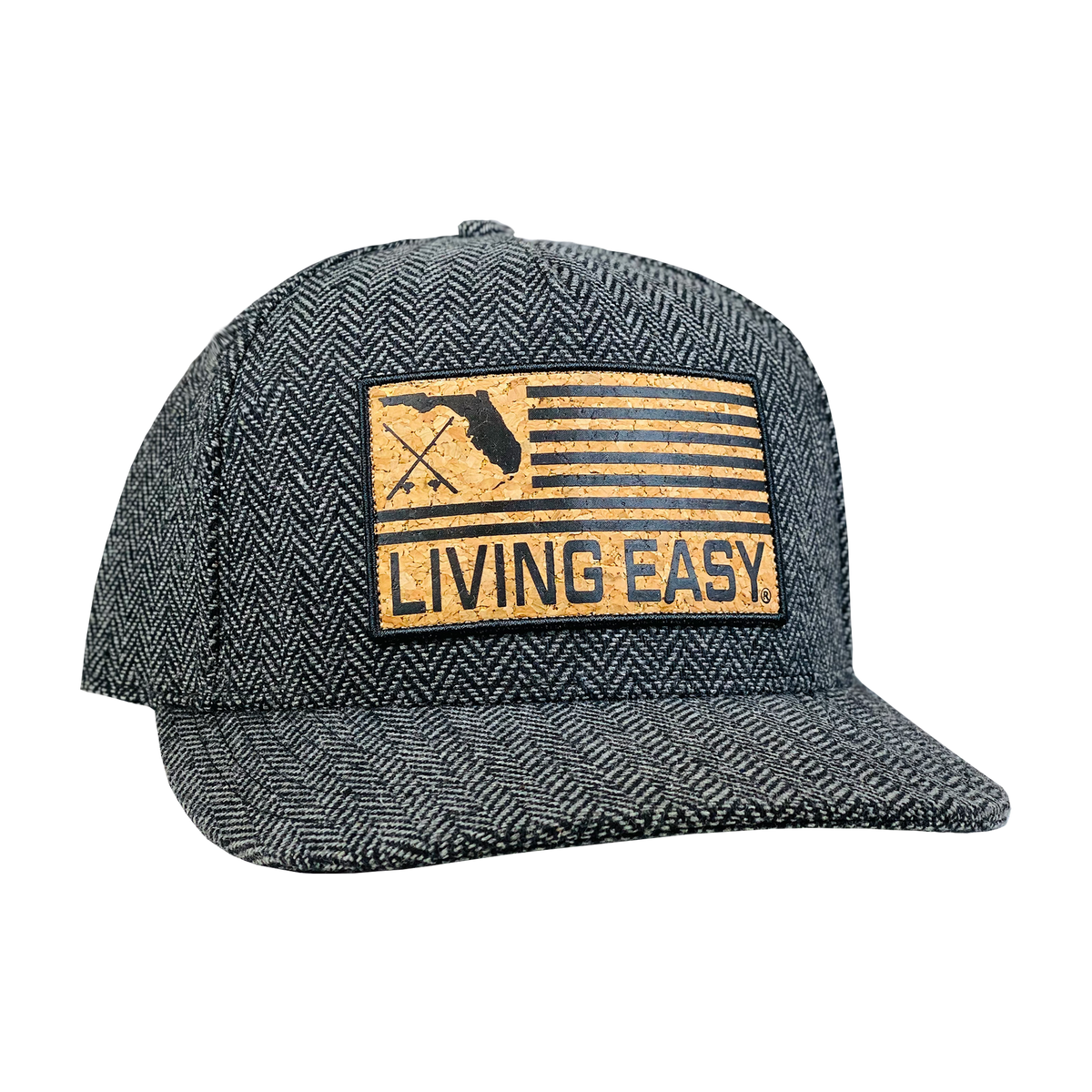 Florida Patch Black Herringbone Hat - Living Easy®