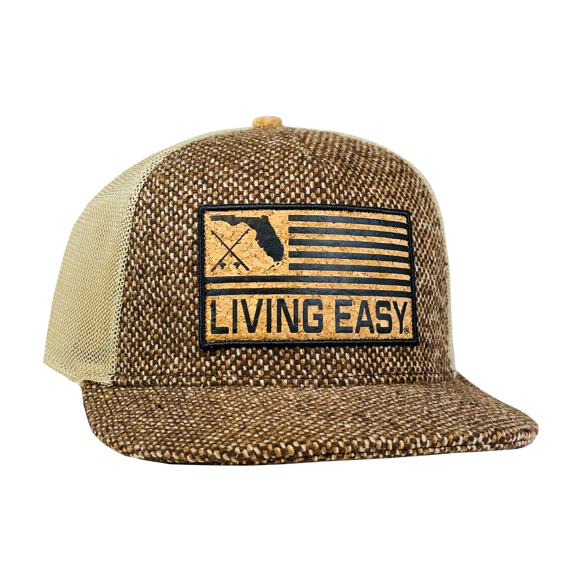 Florida Patch Chocolate Tweed Hat - Living Easy®