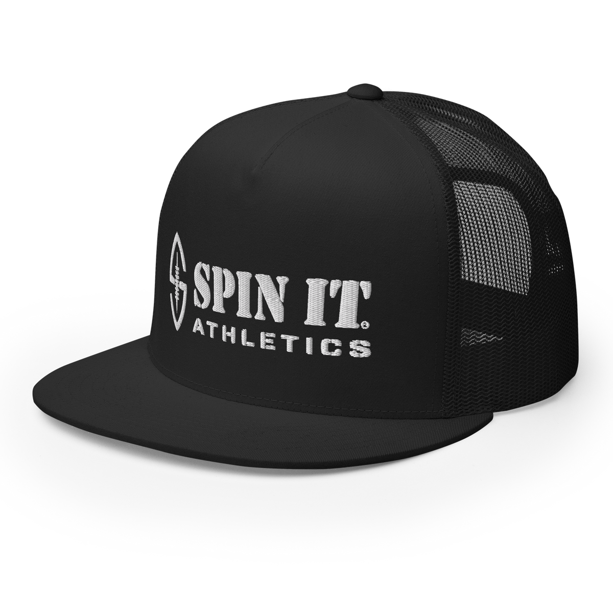 Spin It Black Flat Brim Hat - Living Easy®