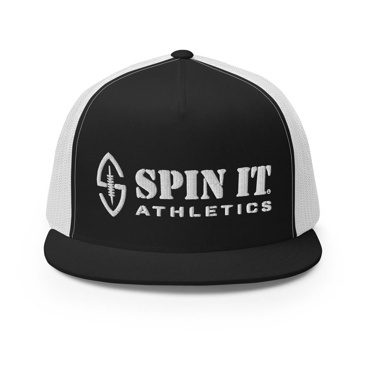 Spin It Black/White Flat Brim Hat - Living Easy®