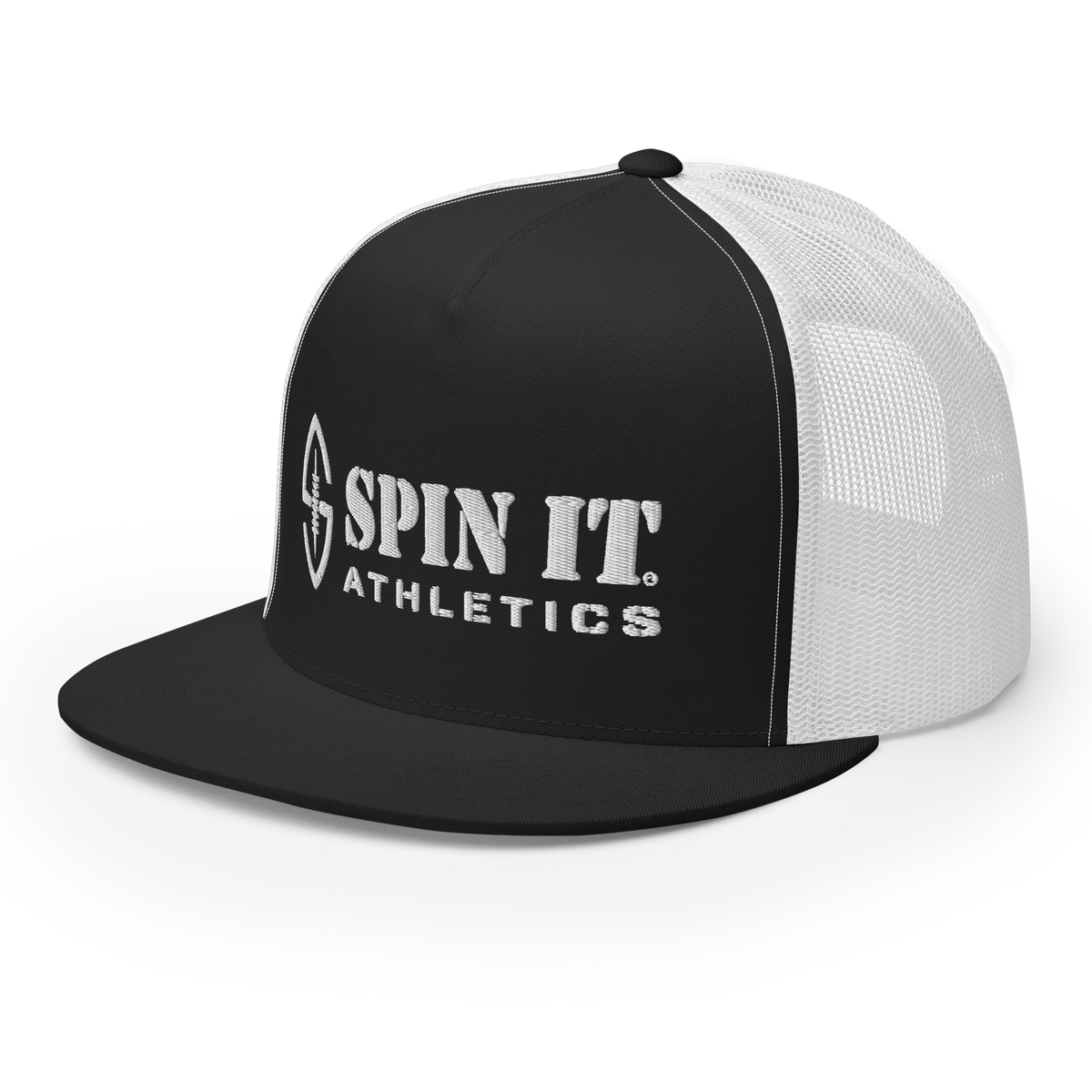 Spin It Black/White Flat Brim Hat - Living Easy®