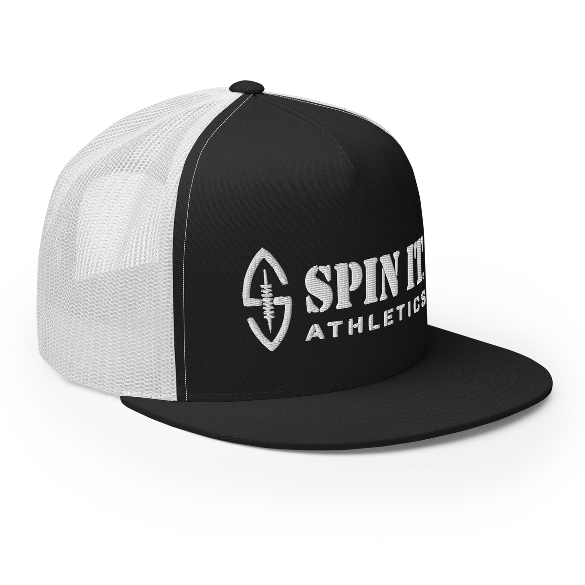 Spin It Black/White Flat Brim Hat - Living Easy®