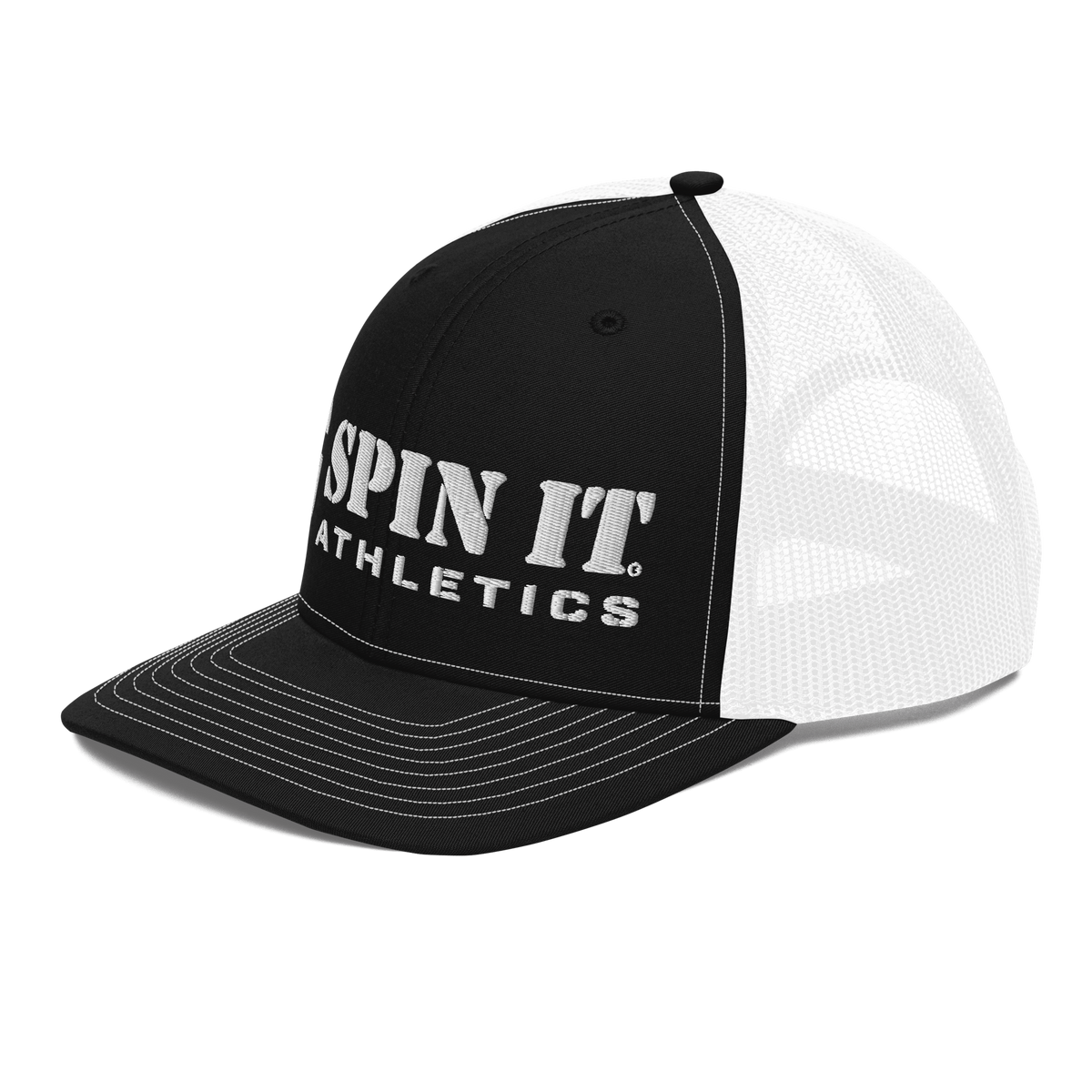 Spin It Black/White Trucker Hat - Living Easy®