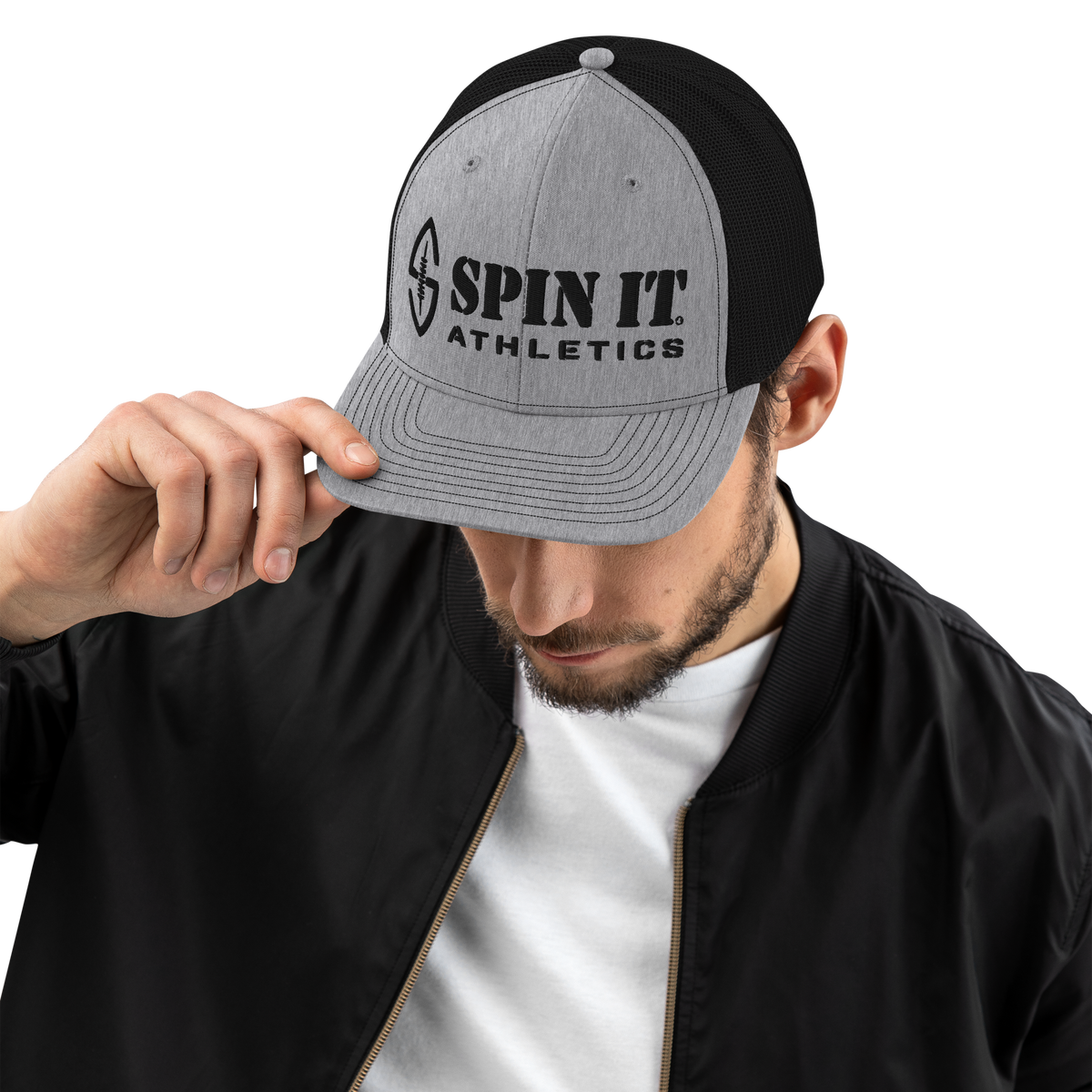 Spin It Grey/Black Trucker Hat - Living Easy®