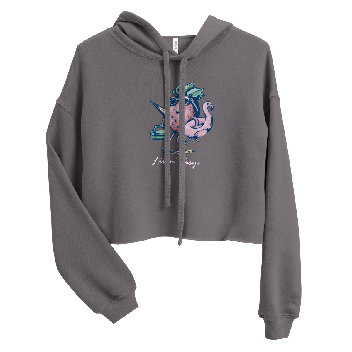 Beach Strawberry Cropped Hoodie - Living Easy®